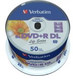 Verbatim DVD+R 8,5GB 8x, printable, spindle, 50ks (97693) – Zboží Živě