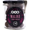 Sušený plod NATU CHOCS Maliny v 70% hořké čokoládě sklenička 90 g