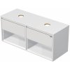 Koupelnový nábytek Emmy Design EMMY 120 cm bílá/bílá s dvěma zásuvkami a 2x otevřenou nikou, pro umyvadla na desku (A0536/A0536)
