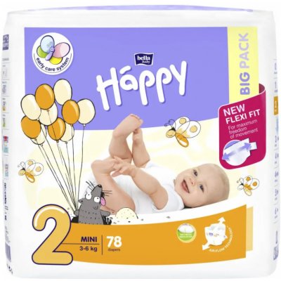 Bella Baby Happy 2 Mini Big Pack 3 6 kg 78 ks – Zbozi.Blesk.cz