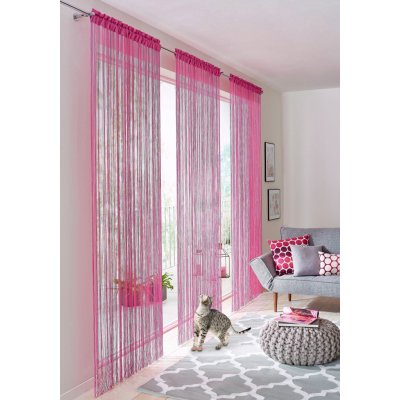 My Home Nitkový závěs s tunýlkem na záclonovu tyč »Fao-Uni«, pink, 3 (VxŠ:  160x95 cm) od 369 Kč - Heureka.cz