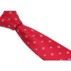 Pánská kravata se čtverečky červená