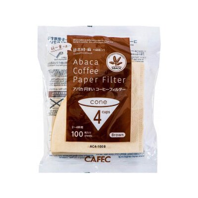 Cafec Abaca Papírové filtry vel. 4 100 ks nebělené – Hledejceny.cz