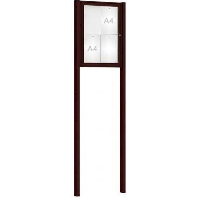 PROCITY Venkovní vitrína Classique, 4 x A4, včetně sloupků, hnědá – Zboží Živě