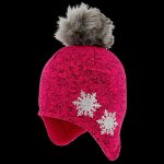 RDX zimní nasazovací čepice s bambulí Vločky růžová – Sleviste.cz