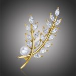 Éternelle brož s perlou a Swarovski Elements krystaly Sophie B7072/AL Bílá/čirá – Zboží Dáma