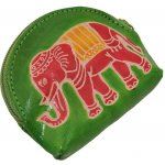 Kožená peněženka na drobné Slon limetková – Zboží Dáma