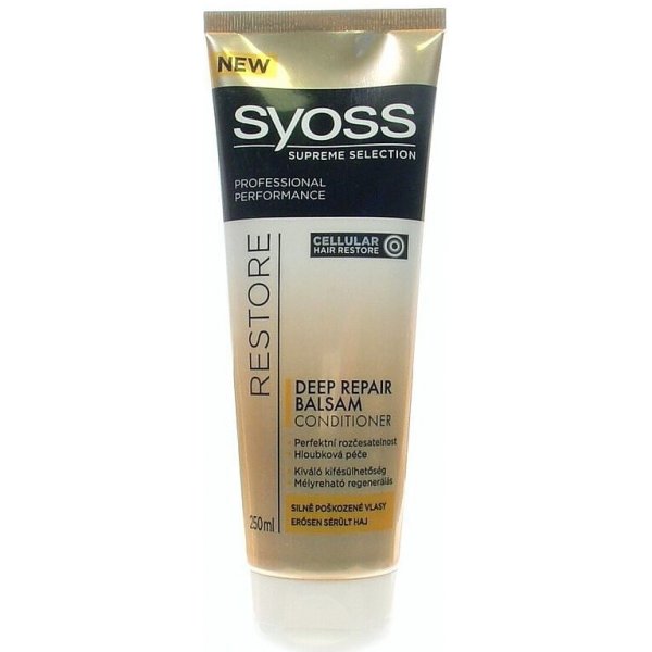 Kondicionér a balzám na vlasy Syoss Professional Restore Deep Repair Balsam Conditioner pro silně poškozené vlasy 250 ml