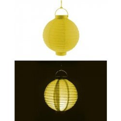 Lampion 20cm s LED světlem žlutý
