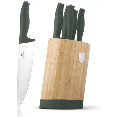 Berlinger Haus Sada nožů se stojanem BAMBOO 6 ks Matte Green Collection – Zbozi.Blesk.cz