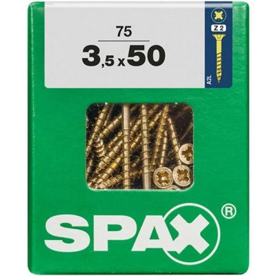 Spax Uni vrut zápust.hlava PZ/Z2 4CUT částečný závit Yellox 35 x 50 mm 75 ks – Hledejceny.cz