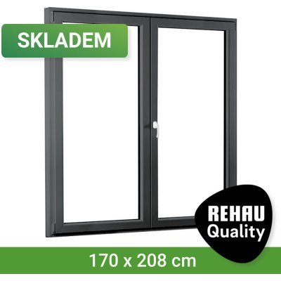 SKLADOVÁ-OKNA REHAU Smartline+ Bílá dovnitř / Šedá antracit ven 170 x 208 cm – Hledejceny.cz