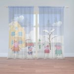 Sablio Záclony Prasátko Pepina Zima: 2ks 150x250cm – Hledejceny.cz