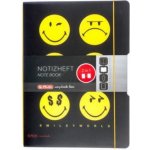 Herlitz sešit flex A4 2x čtverečkovaný + linkovaný PP black smiley – Zboží Dáma