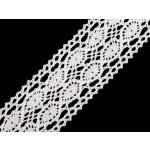 Bavlněná krajka / vsadka paličkovaná šíře 40 mm, střední, 1 bílá – Sleviste.cz