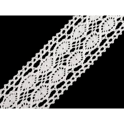 Bavlněná krajka / vsadka paličkovaná šíře 40 mm, střední, 1 bílá – Sleviste.cz
