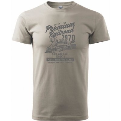 Premium Railroad klasické pánské triko Ledově šedá – Zboží Mobilmania