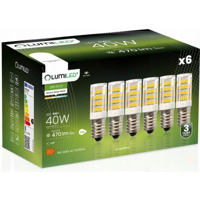 Lumiled 6x LED žárovka E14 T25 5W 4000K do lednice – Zbozi.Blesk.cz