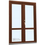 Kömmerling balkonové dveře 70 AD s příčkou levé ořech/ořech 120 x 210 cm, O+OS klapačka oboustranná klika + FAB + hliníkový pr – Hledejceny.cz
