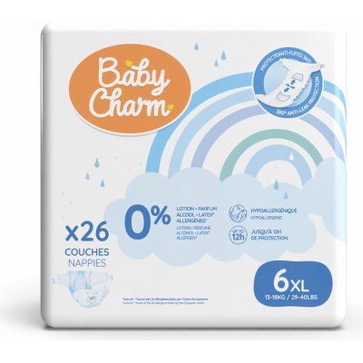 Baby Charm Super Dry Flex 6 Extra Large 13-18 kg 26 ks – Sleviste.cz