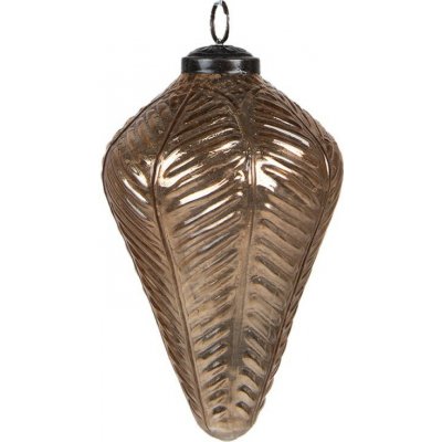 Bronzová skleněná vánoční ozdoba šiška L - Ø 10*16 cm - Clayre & Eef – Hledejceny.cz