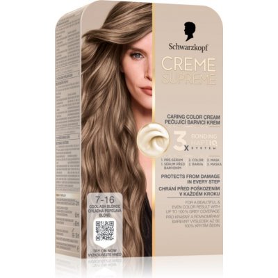 Schwarzkopf Creme Supreme 7-16 Chladná popelavá blond – Zboží Dáma