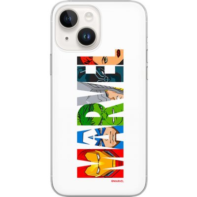 Pouzdro AppleMix MARVEL Apple iPhone 5 / 5S / SE - Avengers - Nápis Marvel - gumové- bílé – Zboží Mobilmania