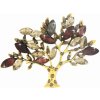 Brož Biju brož strom ozdobený hnědo-červenými zirkony zlatá 9001463-2