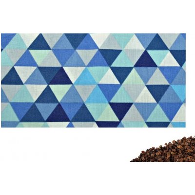 VFstyle nahřívací polštářek bederní s pohankovými slupkami 50x20 cm Triangles modré – Zboží Mobilmania