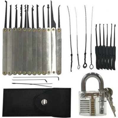 Sada planžet LockPick 15v1 + 1ks trénovací průhledný zámek LG-COT-103 – Hledejceny.cz