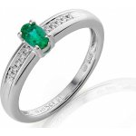 Klenoty Budín prsten s diamanty z bílého zlata zásnubní s velkým smaragdem 3861141 0 51 96 – Sleviste.cz