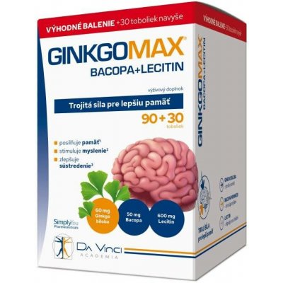 DaVinciAcademia GinkgoMax Bacopa Lecitin 120 kapslí – Hledejceny.cz