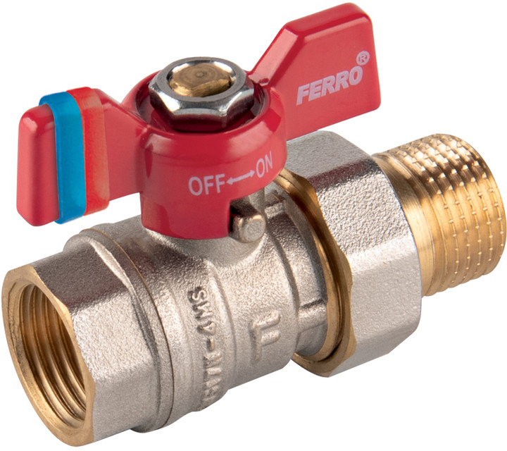 Czech Republic product data sample: Kulový plnoprůtočný kohout se šroubením, páka ŠM 3/4" KFPS21