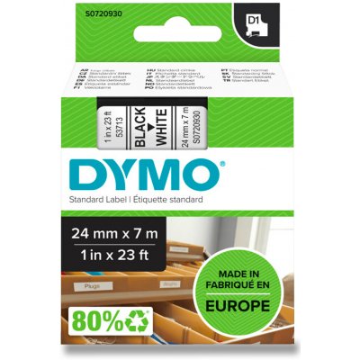 Dymo D1 S0720930 - originální polyesterová páska - 24 mm × 7 m, černo-bílá – Zboží Živě