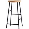 Barová židle Hay Cornet Low Powder Coated Steel Soft Black + Solid Oak Oiled