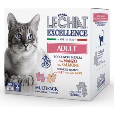 Monge Lechat EXCELLENCE ADULT hovězí osos 12 x 100 g – Hledejceny.cz