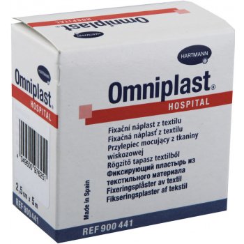 Omniplast textilní náplast cívka 2,5 cm x 5 m 1 ks