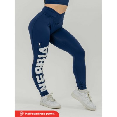 Nebbia Fitness legíny s vysokým pasem GLUTE CHECK modré – Zboží Mobilmania