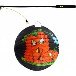 Lampion Halloween dýně 25 cm se svítící hůlkou 50 cm