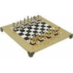 Manopoulos Kovové šachy Staunton se zlatými/stříbrnými figurkami a mosaznou šachovnicí 28x28 cm – Sleviste.cz