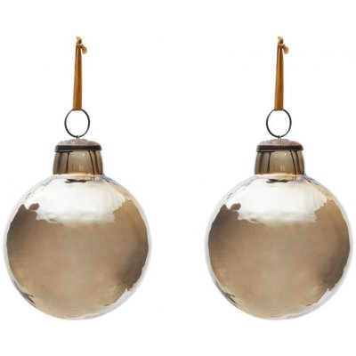 Set dvou hnědých skleněných vánočních ozdob Kave Home Piril 10 cm – Hledejceny.cz