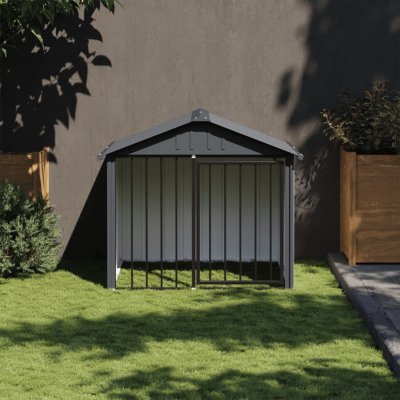 vidaXL Psí bouda se střechou černá 117 x 103 x 102 cm pozinkovaná ocel 9799.172346 – Hledejceny.cz
