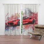 Sablio Závěs Ferrari Paint: 2ks 140x250cm – Hledejceny.cz