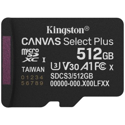 Kingston Canvas Select Plus Micro SDXC 512GB SDCS3/512GBSP – Zboží Živě
