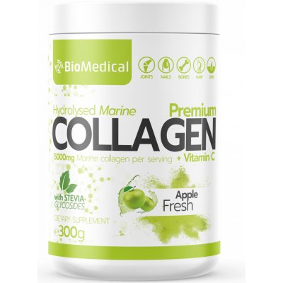 Natural nutrition kolagen premium hydrolizovaný rybí kolagen stevia apple fresh 300 g – Zboží Mobilmania