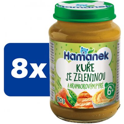 Hamánek Kuře se zeleninou a bramborem 8 x 190 g – Zboží Mobilmania