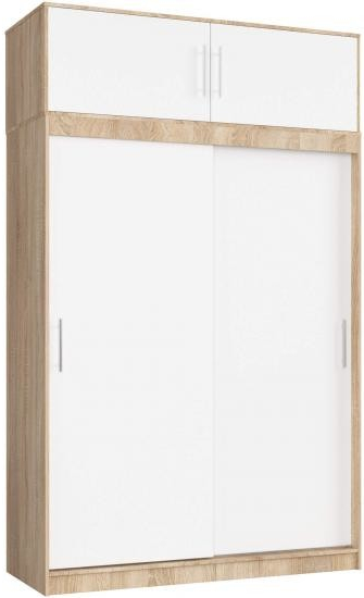 DobreSny Mono s posuvnými dveřmi a nástavcem 150 cm dub sonoma / bílá