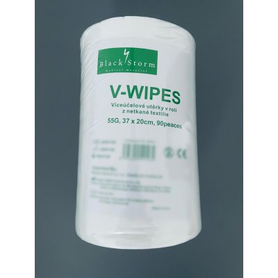 Black Storm V-Wipes, víceúčelové utěrky v roli z netkané textilie, 55G, 37 x 20 cm – HobbyKompas.cz