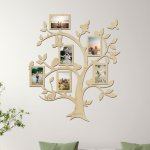 dřevo života Dřevěný fotorámeček na více fotografie Ptačí strom Zvolte barvu dekoru: Javor, Velikost fotorámečků: 79x93 – Zboží Dáma