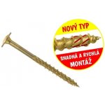 Konstrukční vrut do dřeva KLIMAS 5x40 TORX talířová hlava TX25 žlutý Zn (400 ks v balení) – Zboží Mobilmania